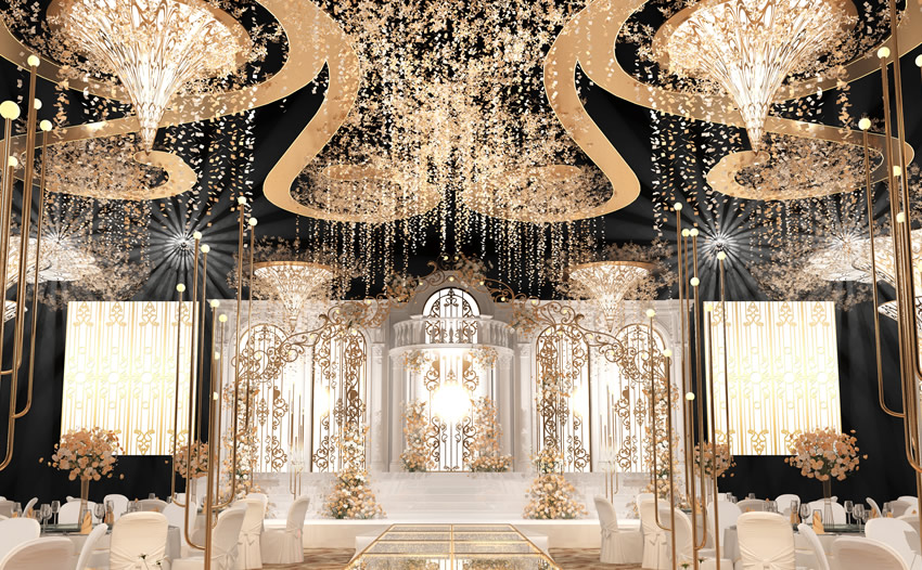 尉犁花木兰喜事汇金色大厅效果展示